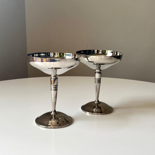 Spanish Silver Plate Champagne Coupes