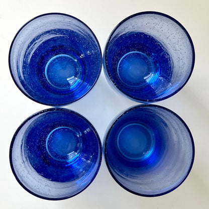 Bubble Blue Glass Tumblers