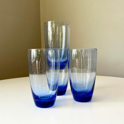 Bubble Blue Glass Tumblers