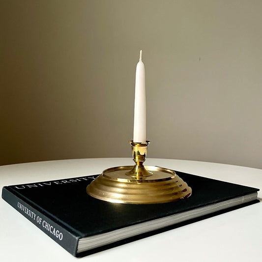 Wide Circular Brass Candle Holder