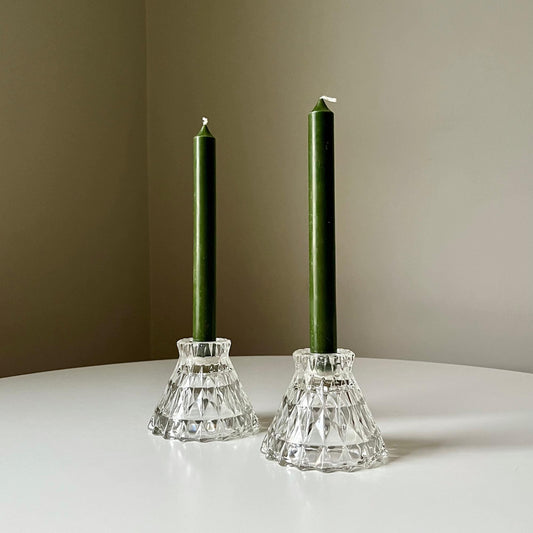 Crystal Diamond Pattern Candle Holders