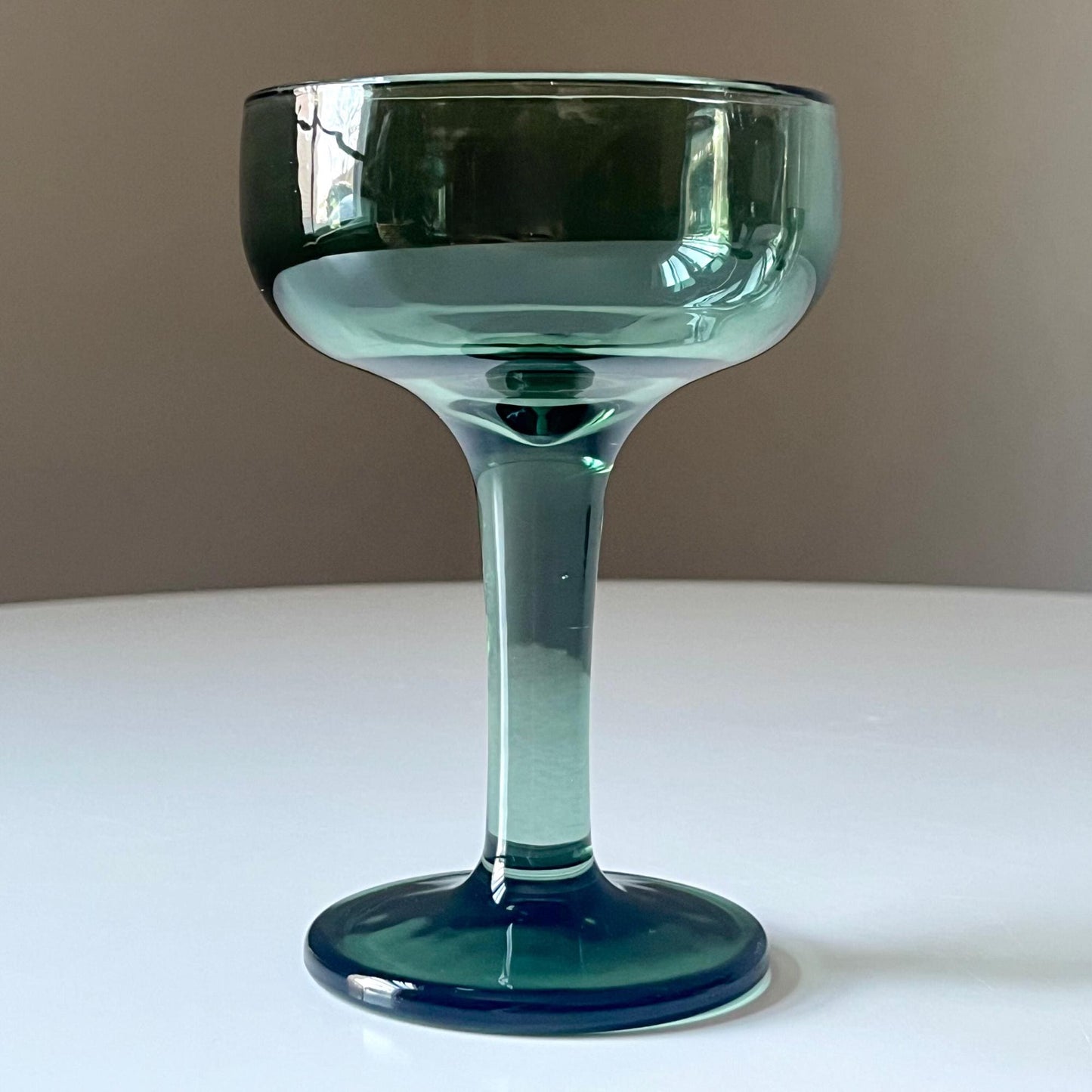 Smokey Green Cocktail Glasses