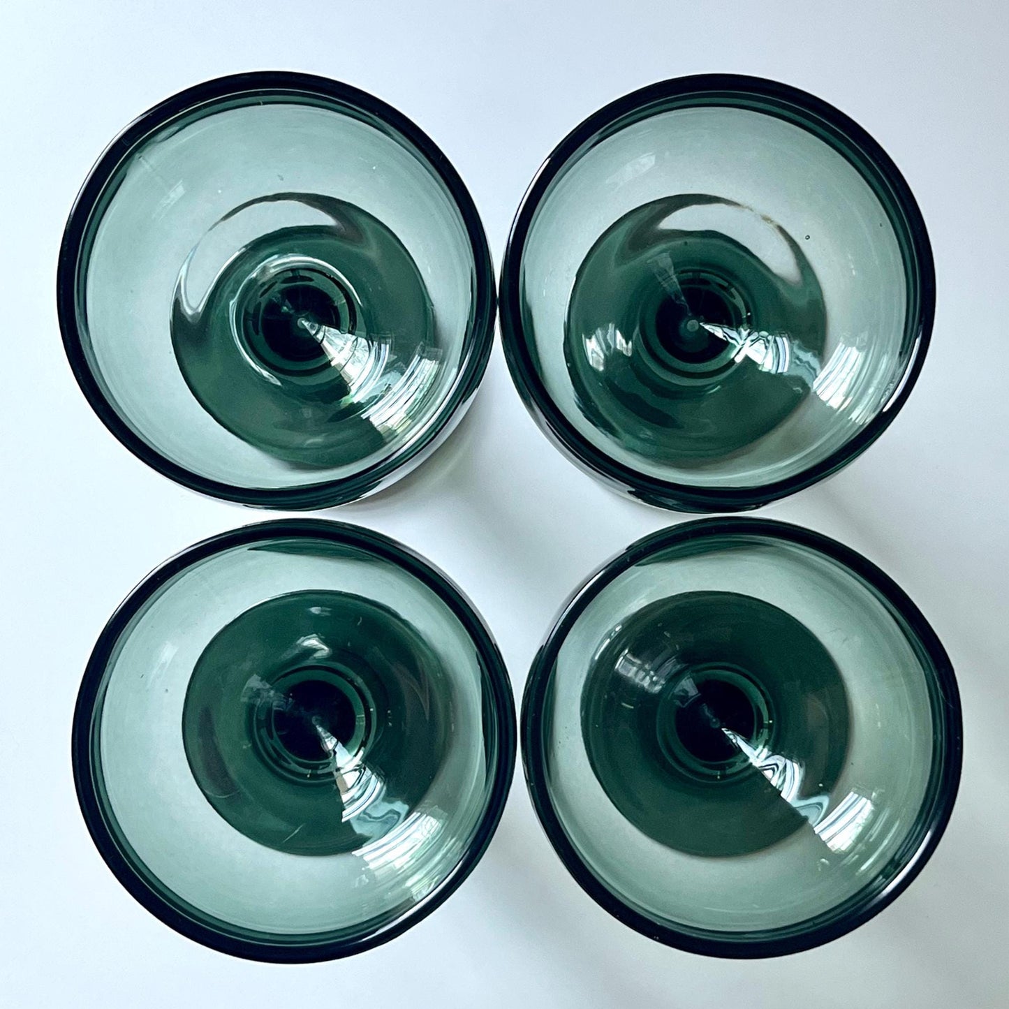 Smokey Green Cocktail Glasses