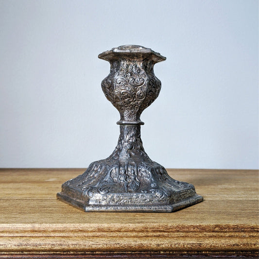 Silver Plated Repousse Style Candle Holder