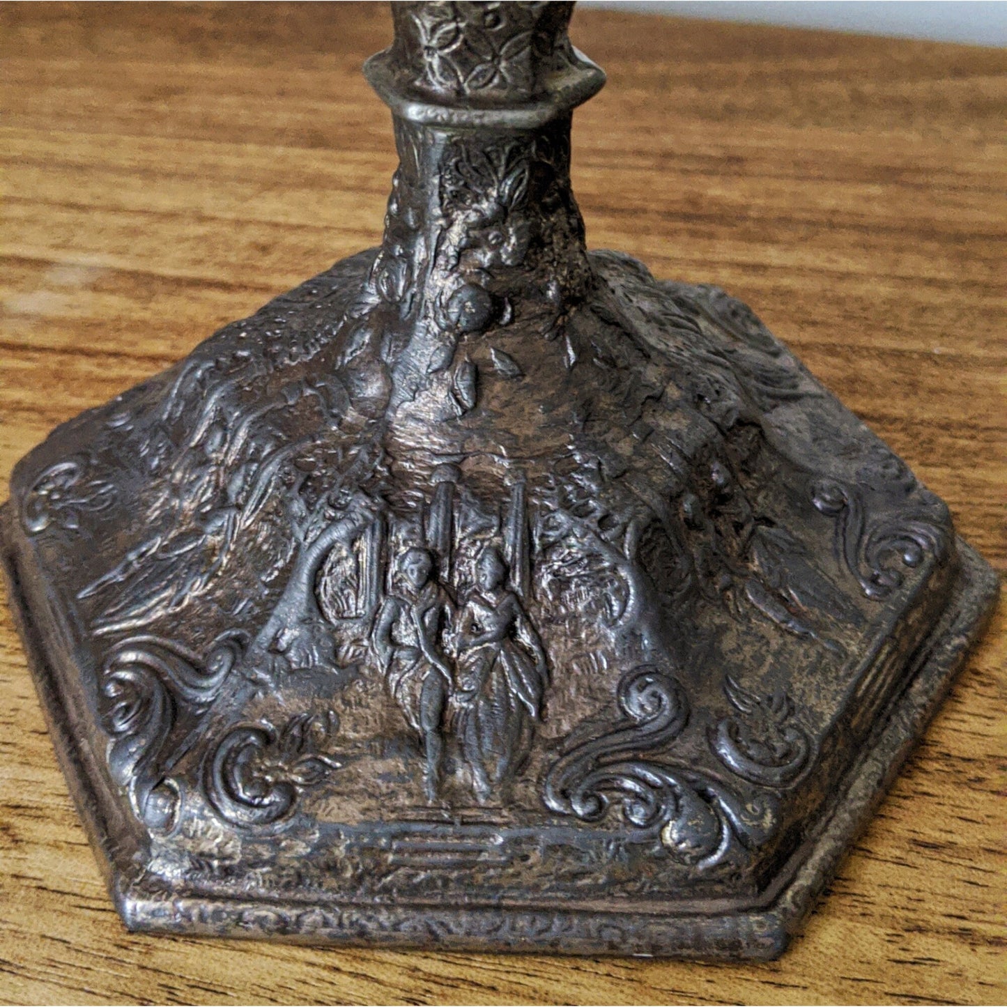 Silver Plated Repousse Style Candle Holder