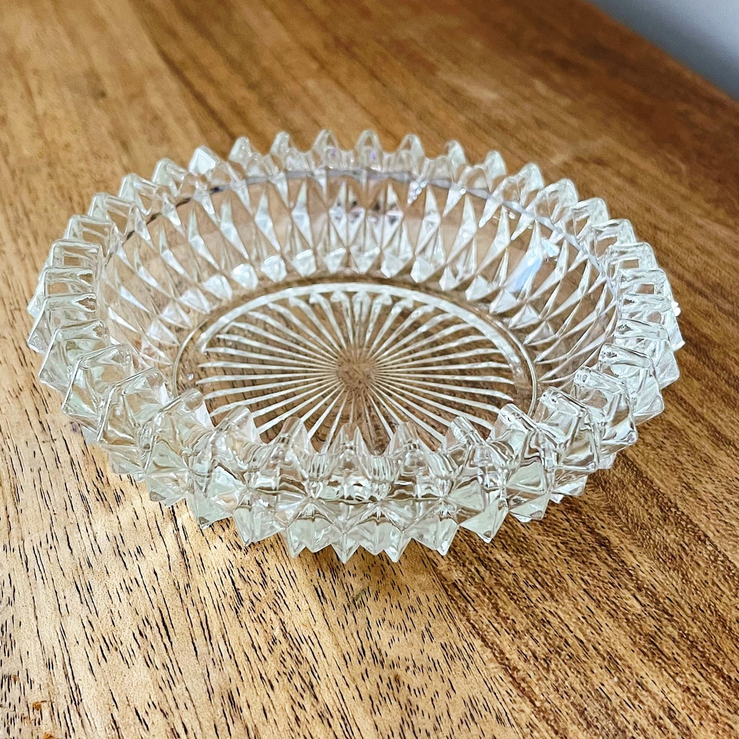 Diamond Pattern Glass Ashtray