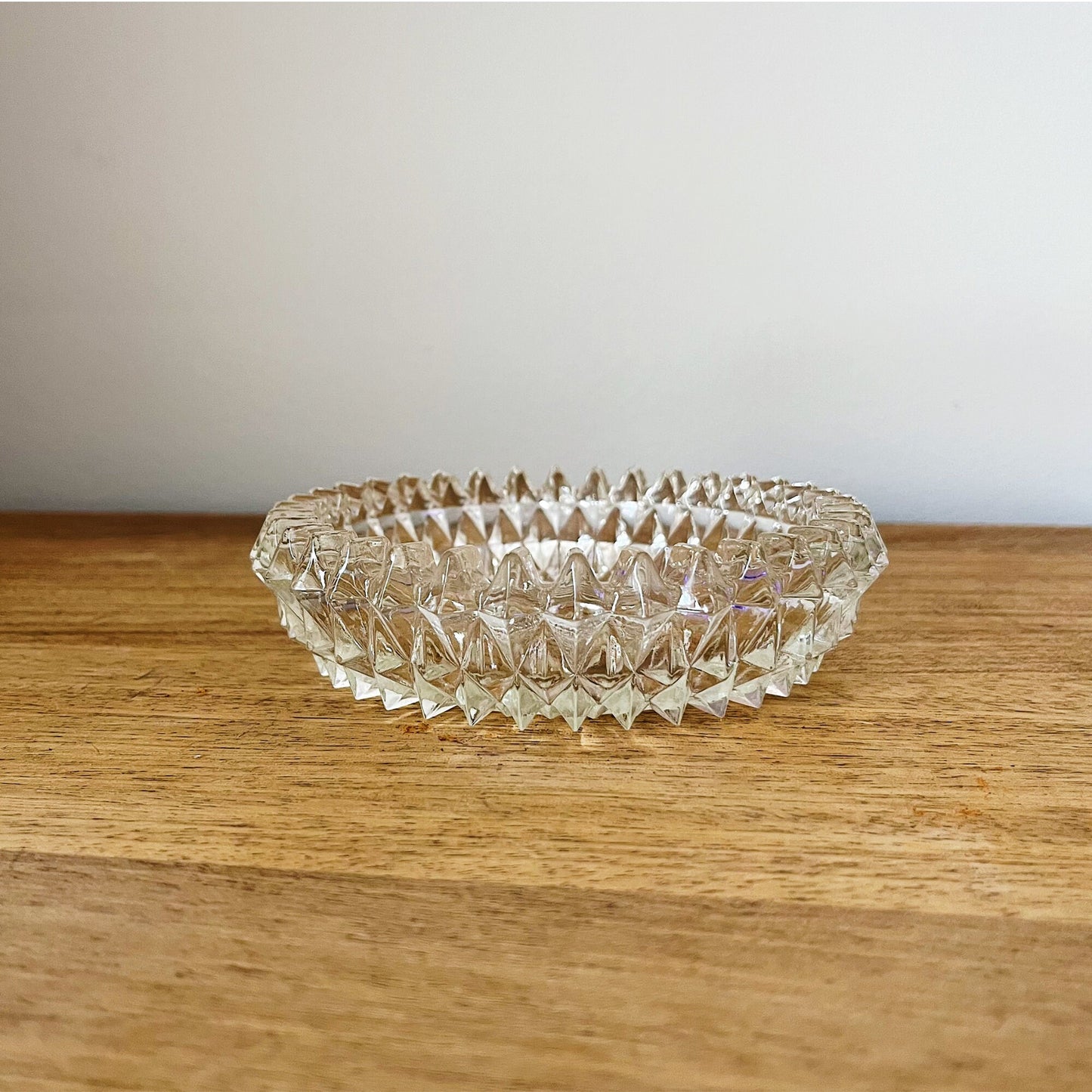 Diamond Pattern Glass Ashtray