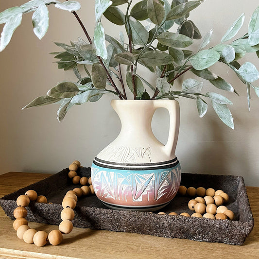 Hand Painted Navajo Ceramic Pitcher