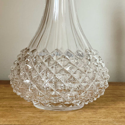 French Diamond Point Crystal Decanter