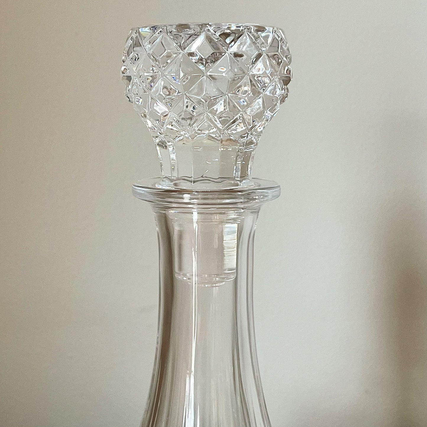 French Diamond Point Crystal Decanter