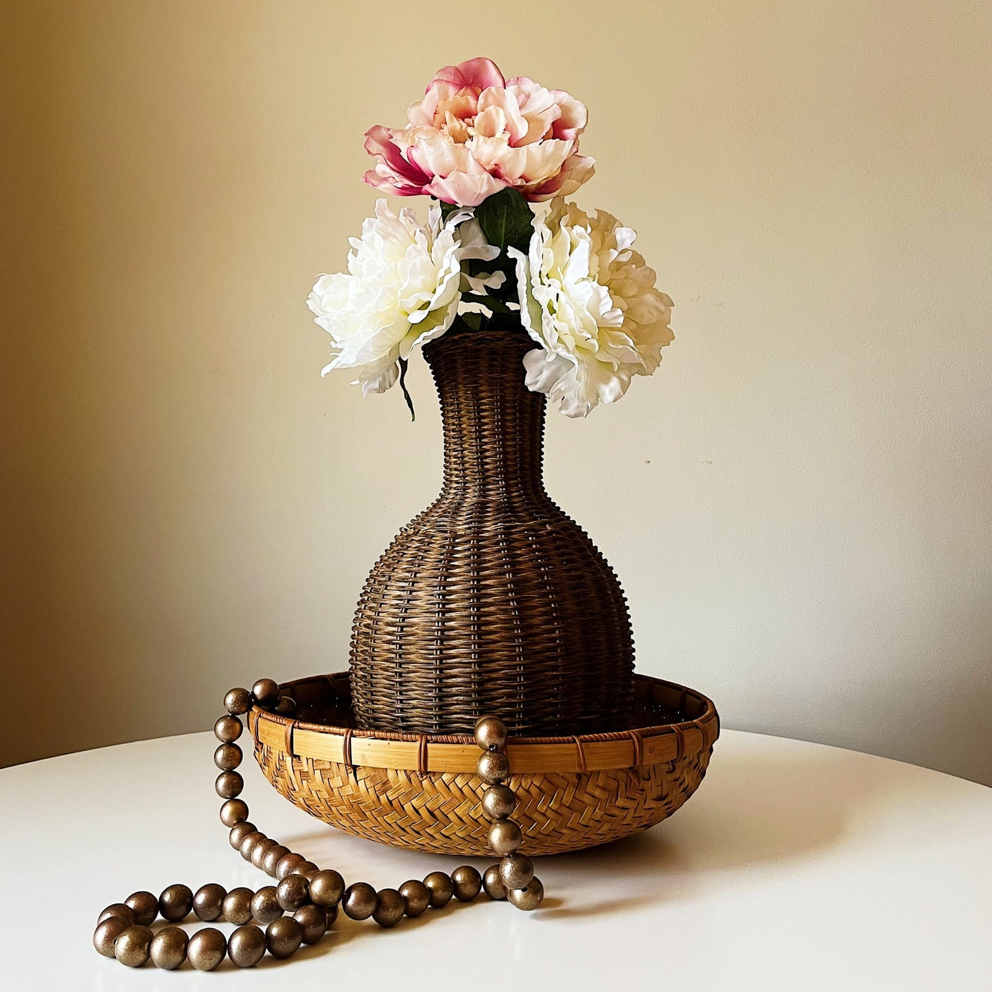 Circular Hand Woven Rattan Tray