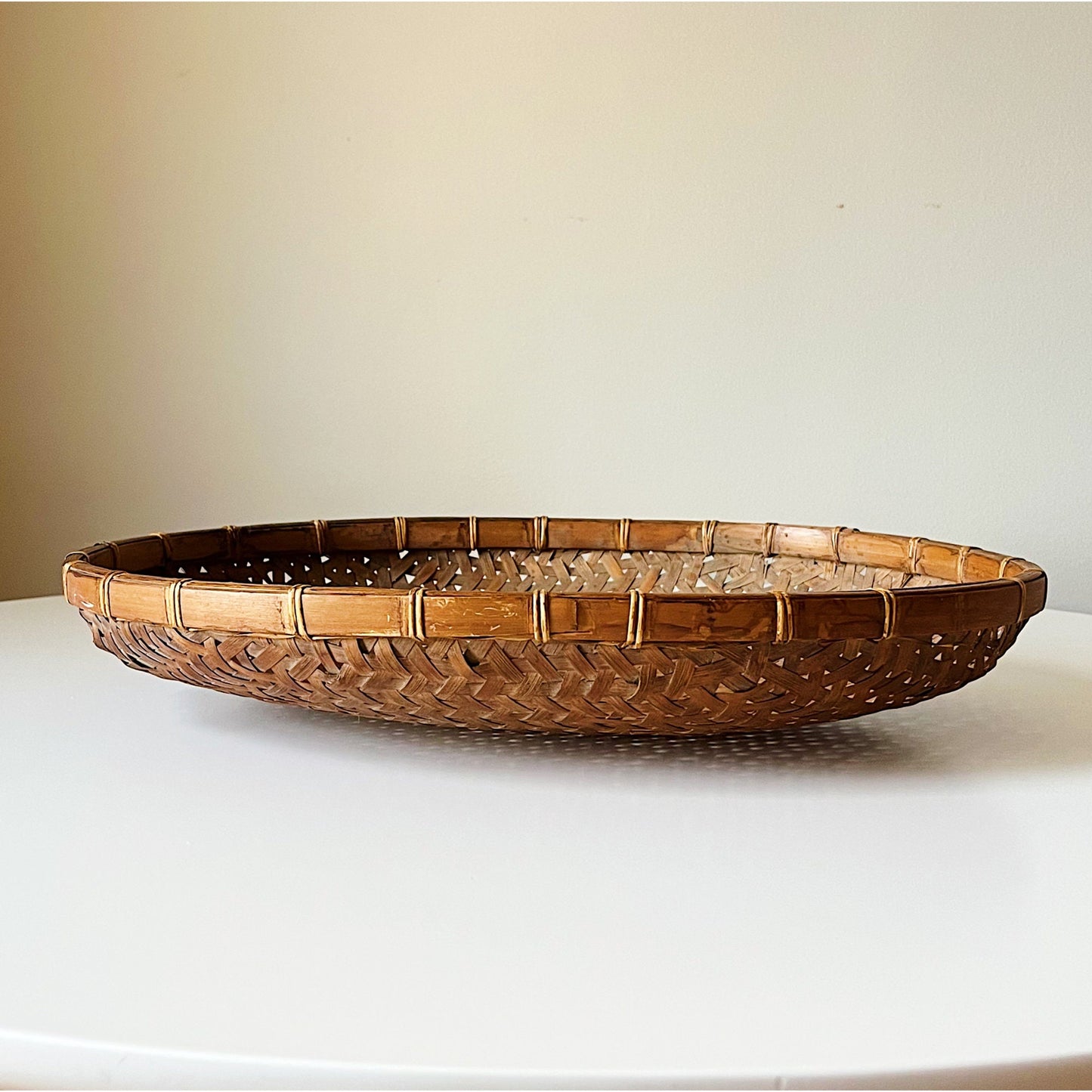 Oval Hand Woven Rattan Tray