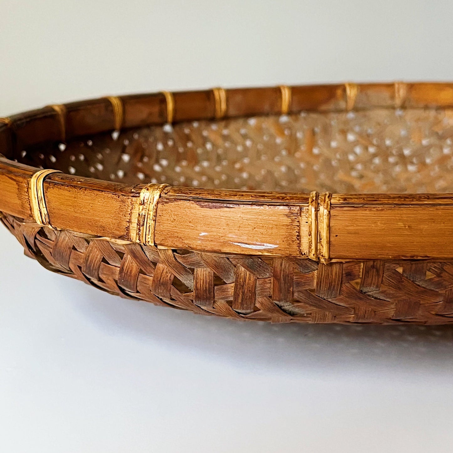 Oval Hand Woven Rattan Tray