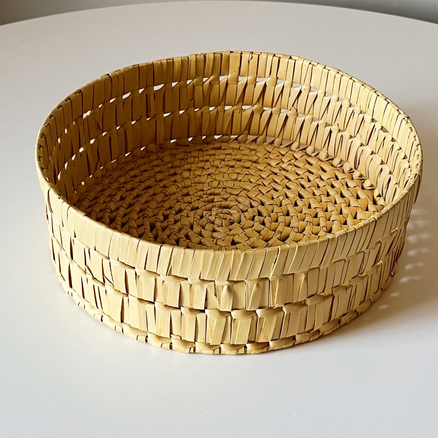 Bamboo Basket Tray Round