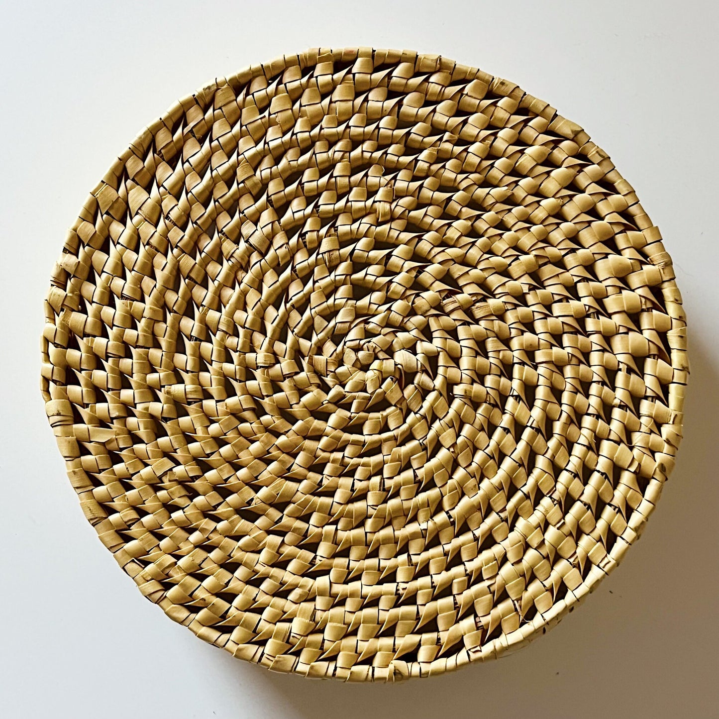 Bamboo Basket Tray Round