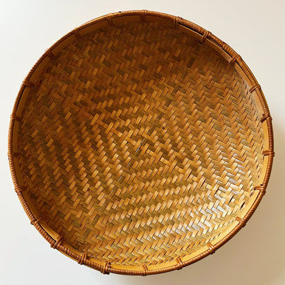 Circular Hand Woven Rattan Tray