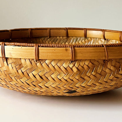 Circular Hand Woven Rattan Tray