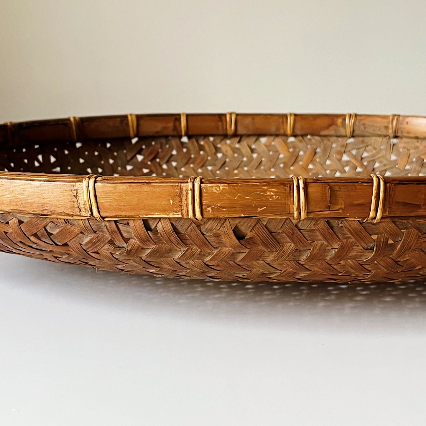 Oval Hand Woven Rattan Tray