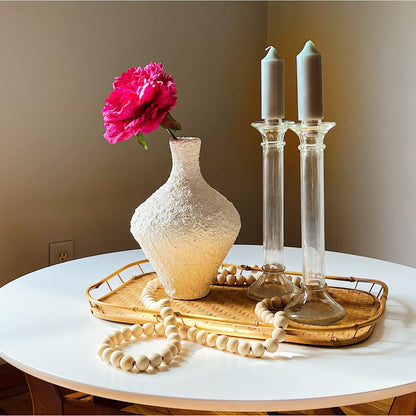 Mold Blown Column Candlestick Holders