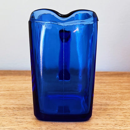 Cobalt Blue Chevron Pattern Creamer by Hazel Atlas