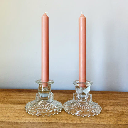 Herringbone Candlestick Holders