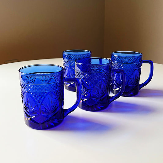 Cobalt Blue Crystal Mugs by Cristal D'Argues