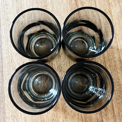 Mid Century Modern Smoked Gray Cocktail Glasses