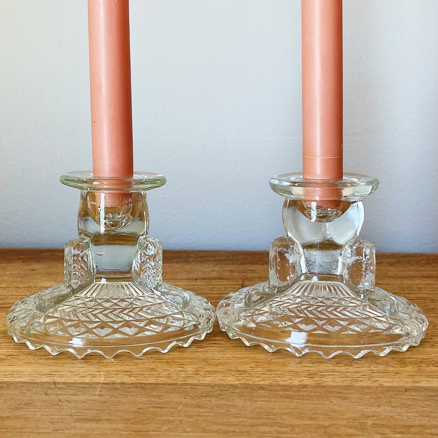 Herringbone Candlestick Holders