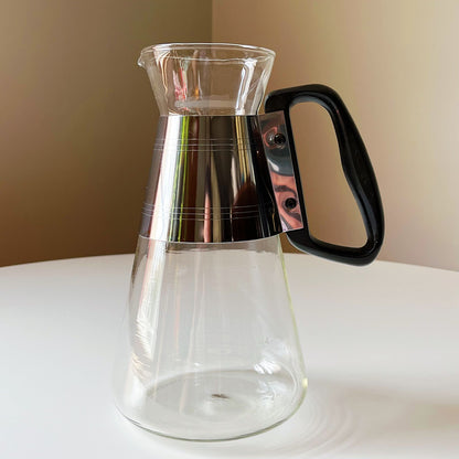 Vintage 1960s Coffee Carafe with Metal Band by Pyrex