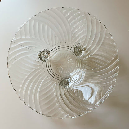 Glass Spiral Footed Catchall Tray