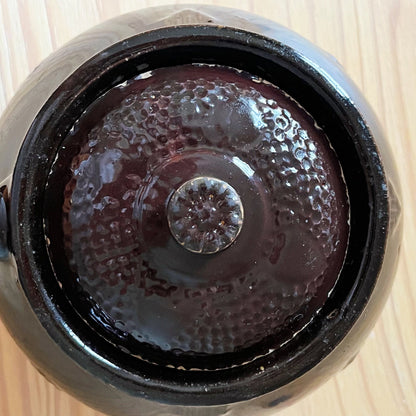 Half Glazed Brown Pottery Crock Pot