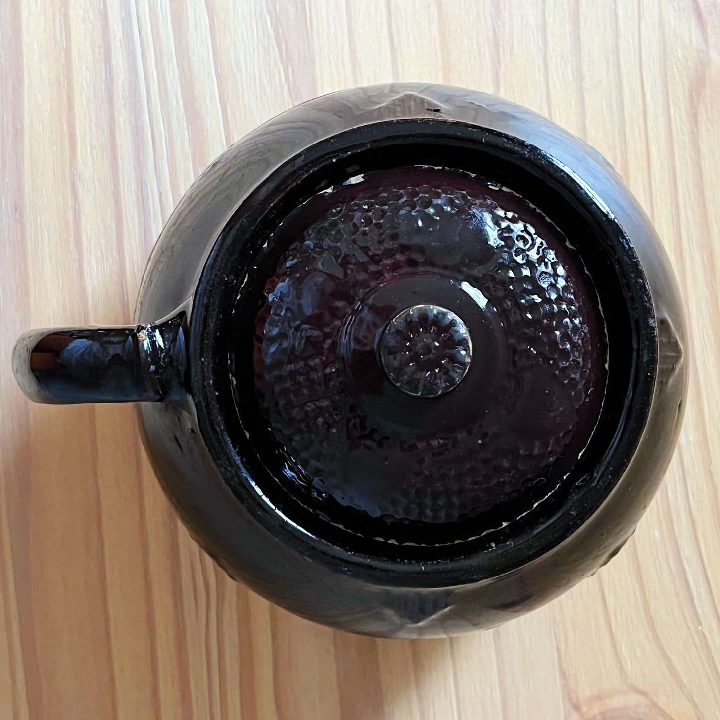 Half Glazed Brown Pottery Crock Pot