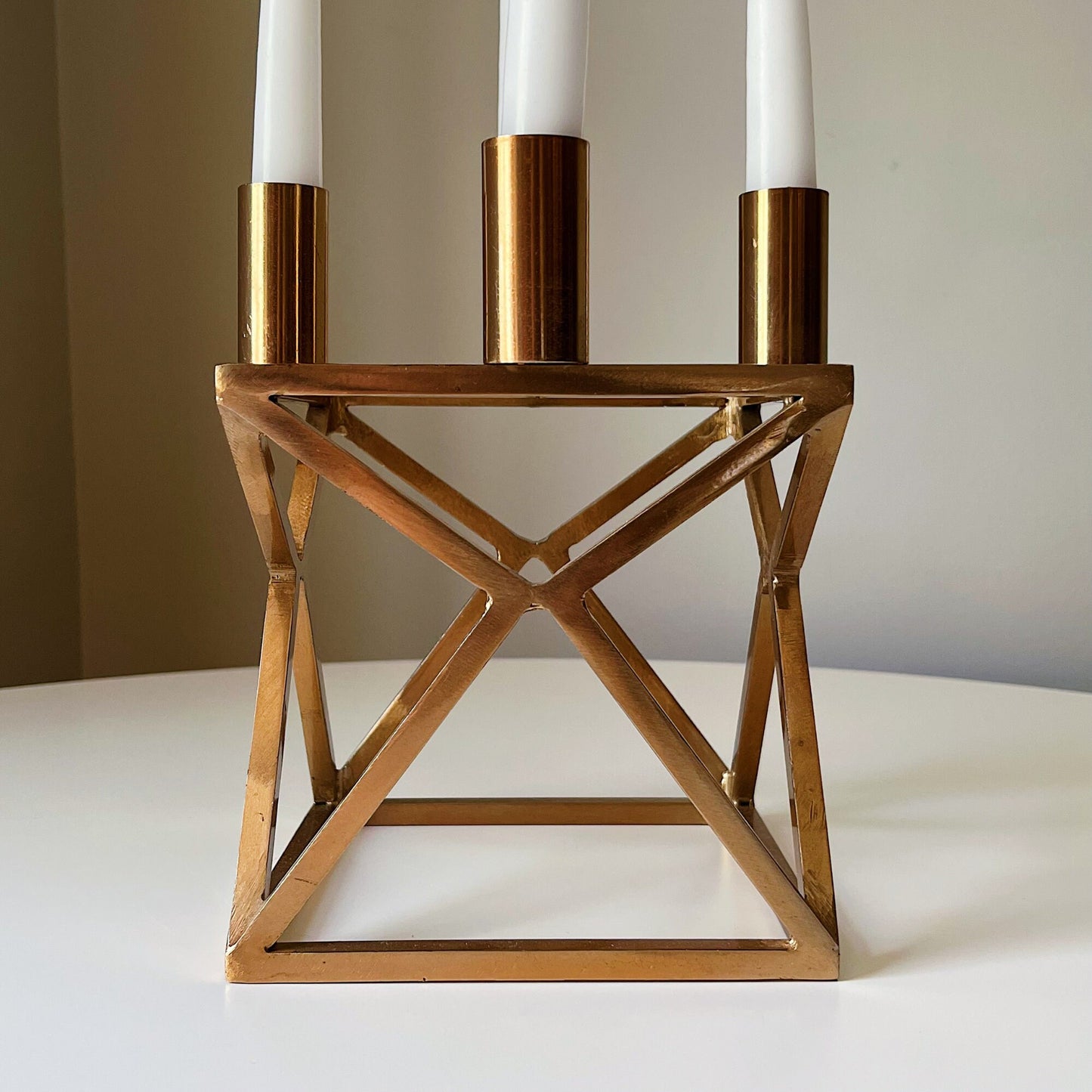 Modernist Square Candelabra Sculpture