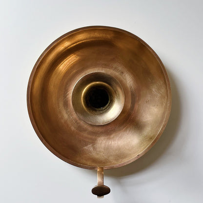 Mid Century Modern Brass Catchall with Candleholder