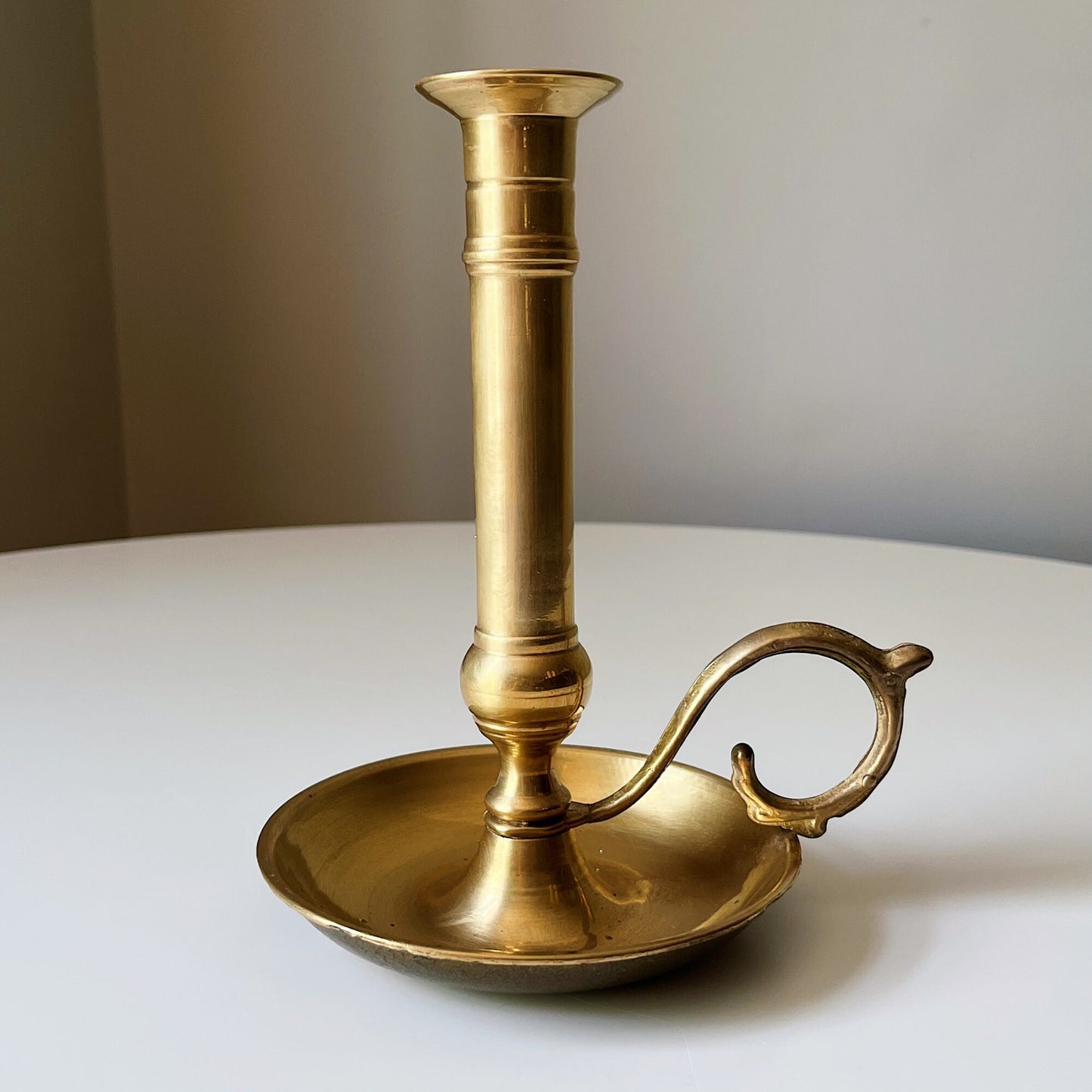 Italian Brass Chamberstick Holder