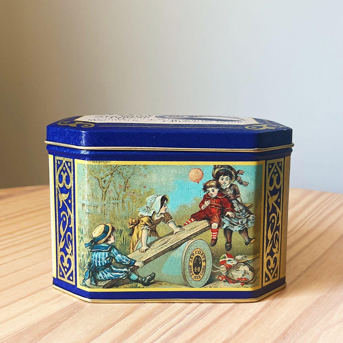 J and P Coats and Clack Best Six Cord Thread Storage Tin (Reproduction)