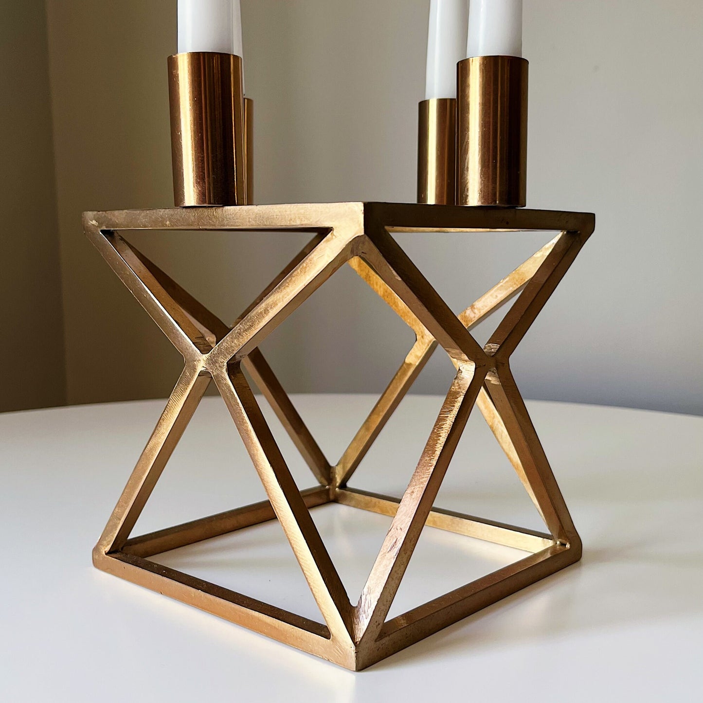 Modernist Square Candelabra Sculpture