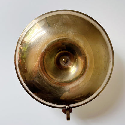 Mid Century Modern Brass Catchall with Candleholder