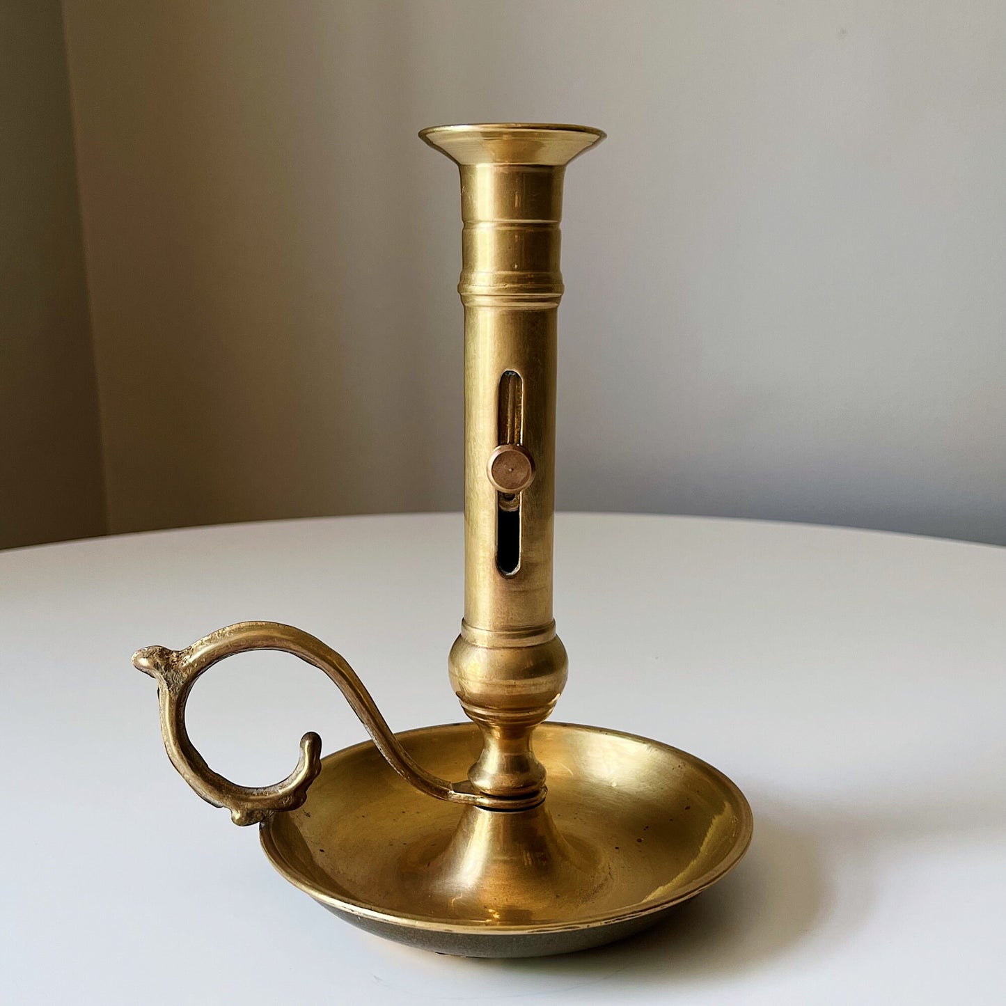 Italian Brass Chamberstick Holder