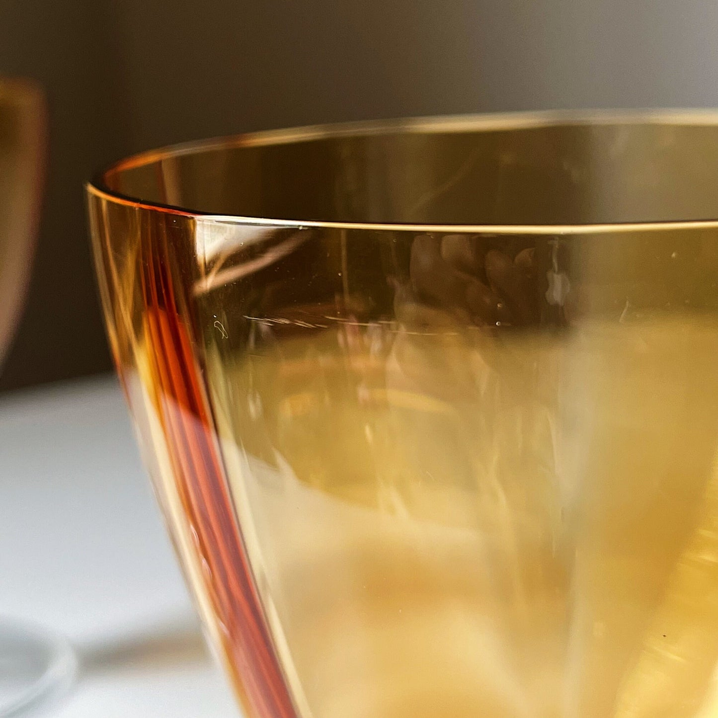 Aurora Amber Glass Goblets by Cambridge