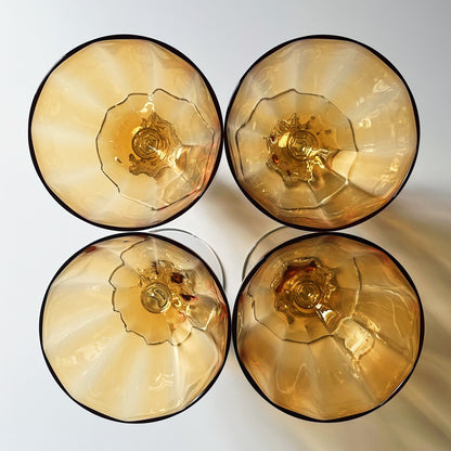 Aurora Amber Glass Goblets by Cambridge