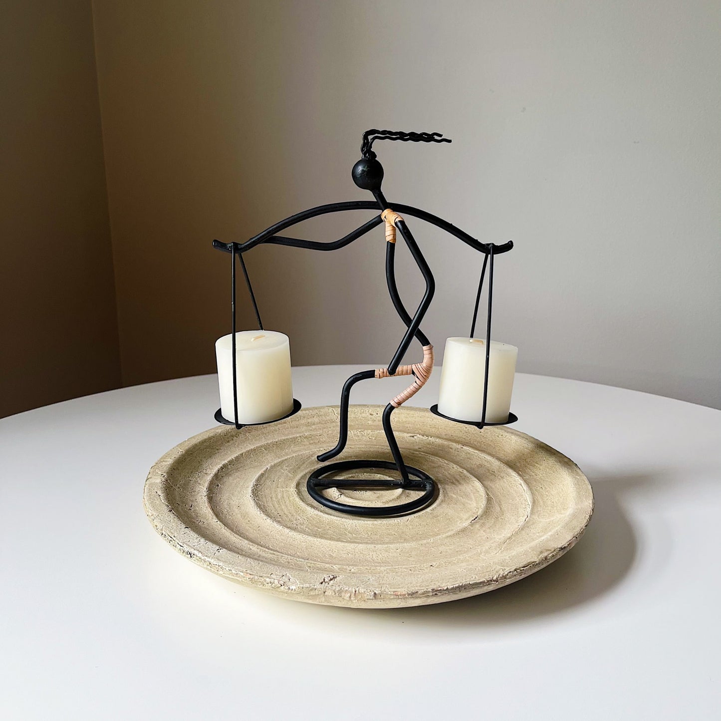 Wrought Iron Double Candle Holder by Laurids Lonborg