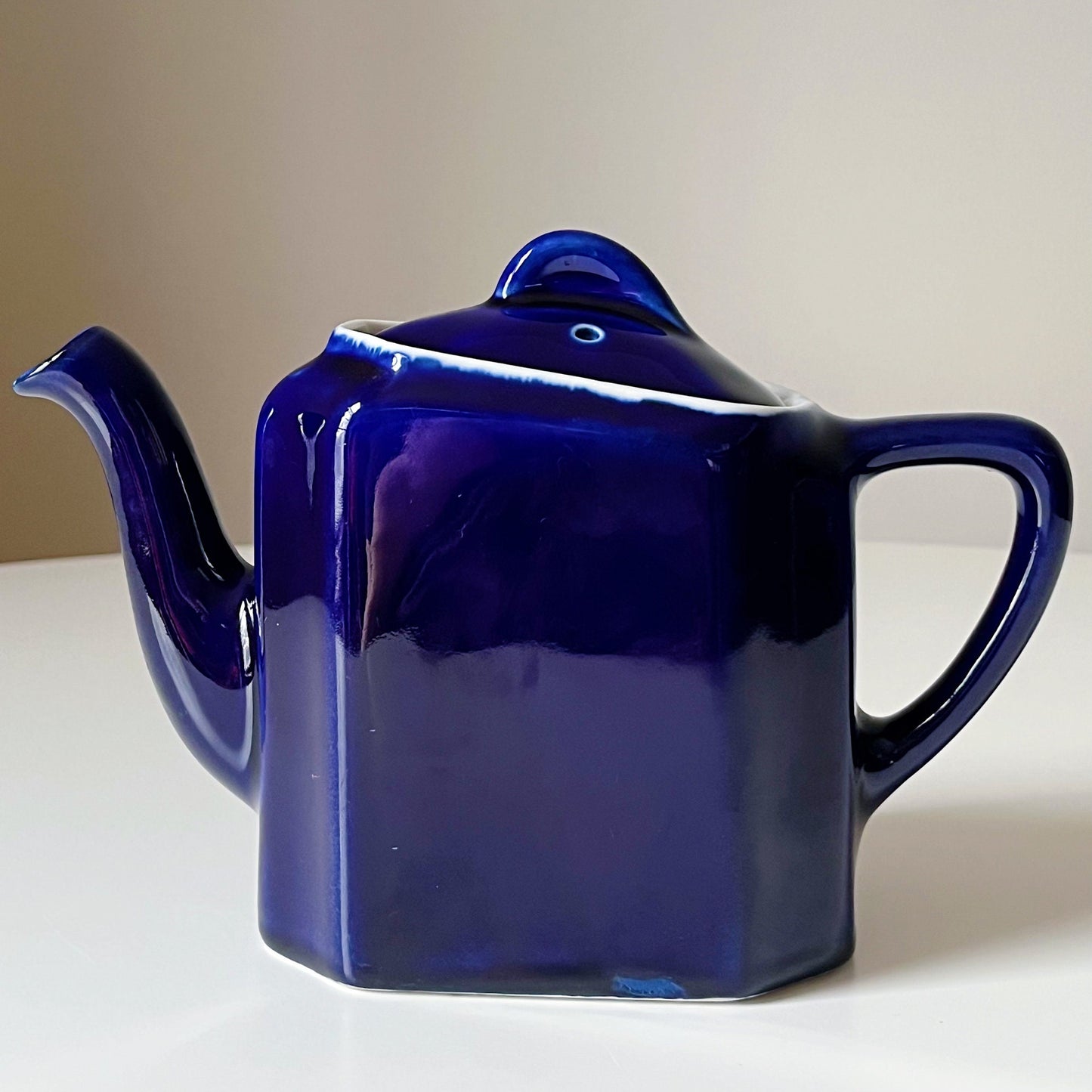 Cobalt Blue Porcelain Teapot by Hall