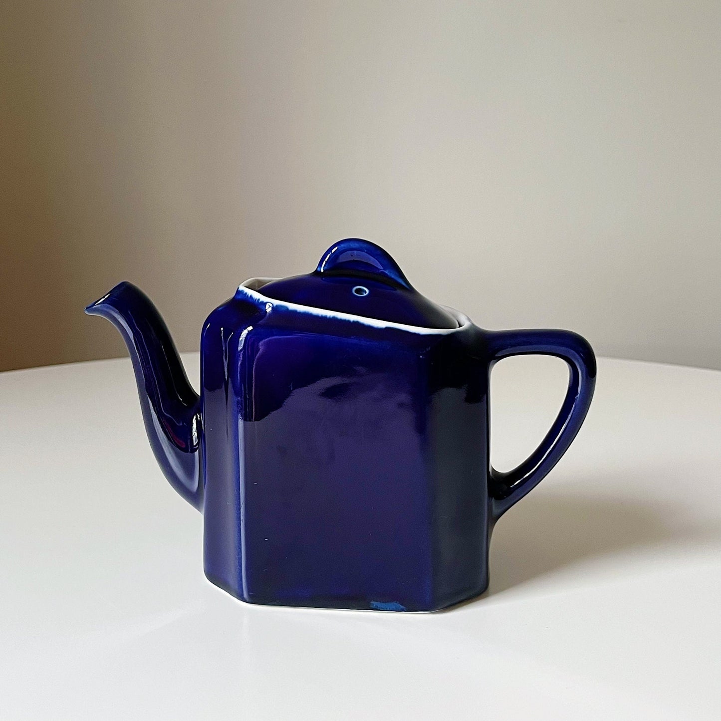 Cobalt Blue Porcelain Teapot by Hall