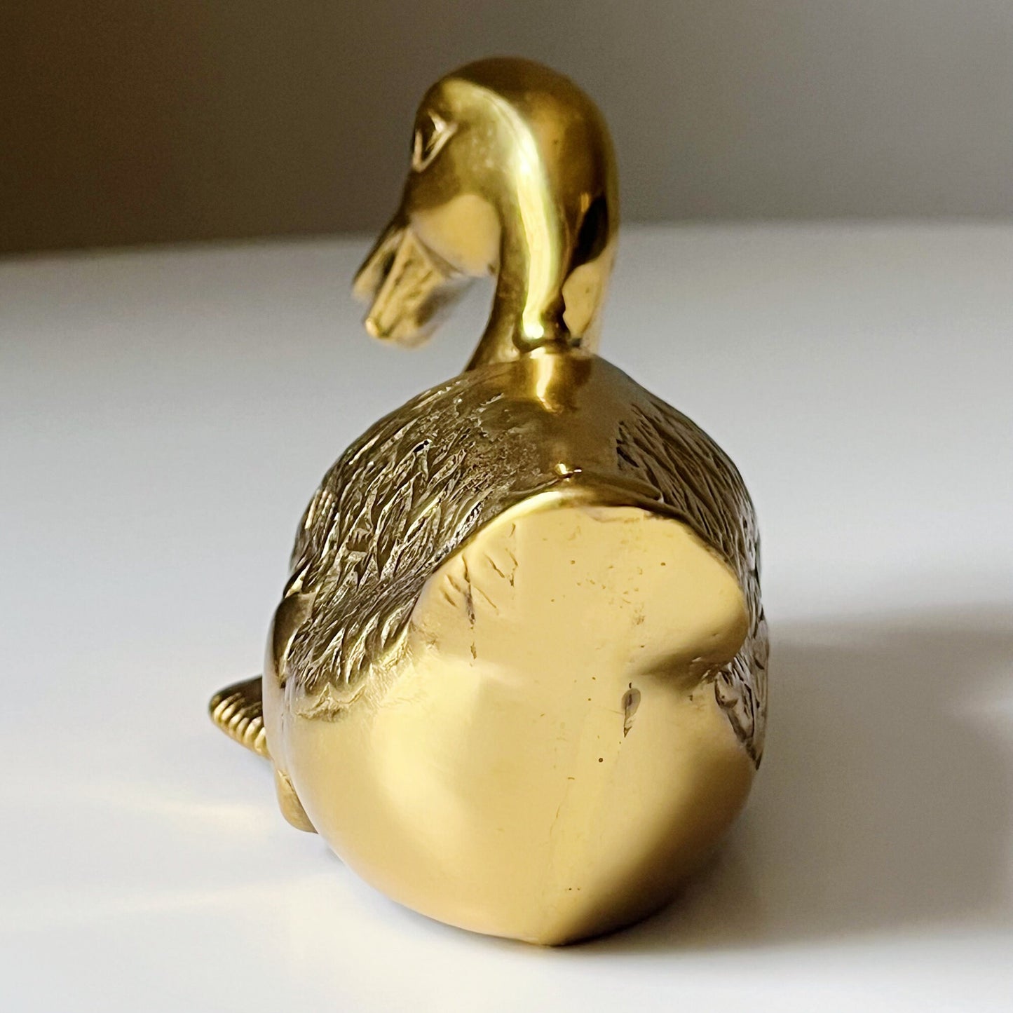 Solid Brass Duck Shaped Sculpture