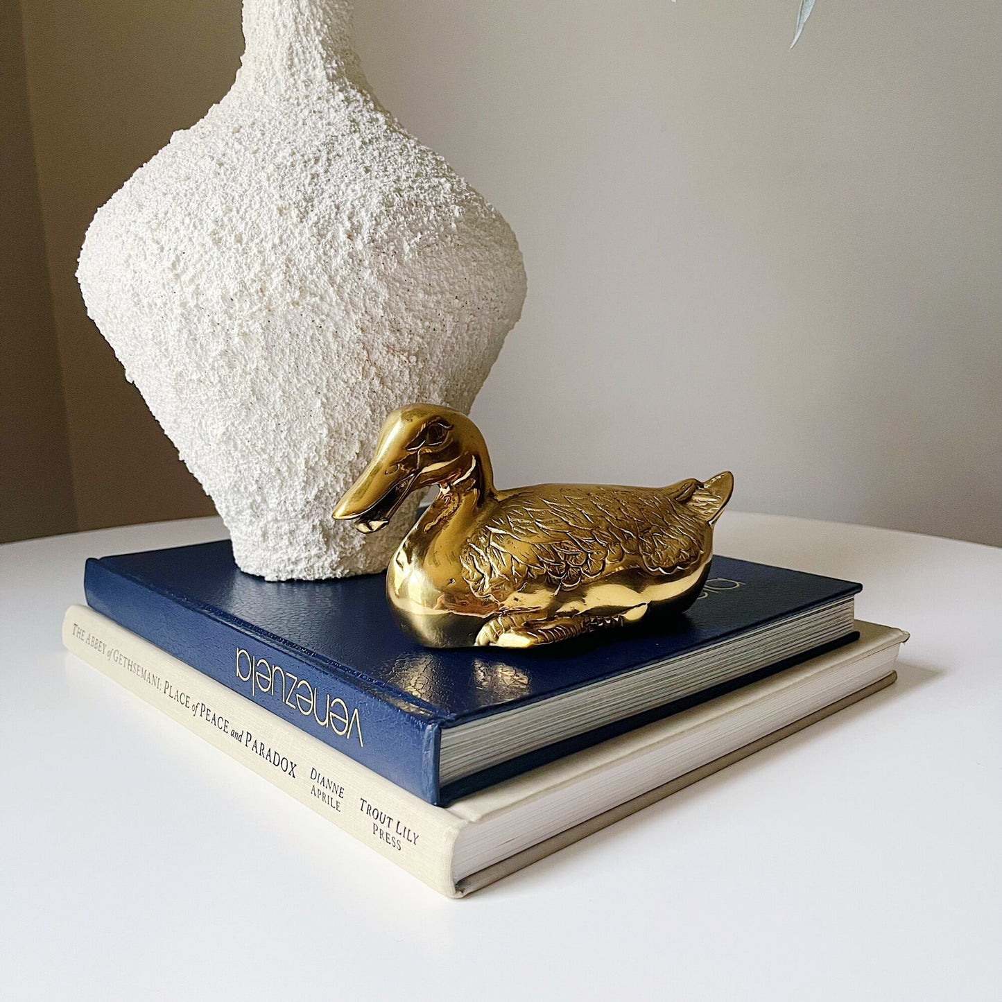 Solid Brass Duck Shaped Sculpture