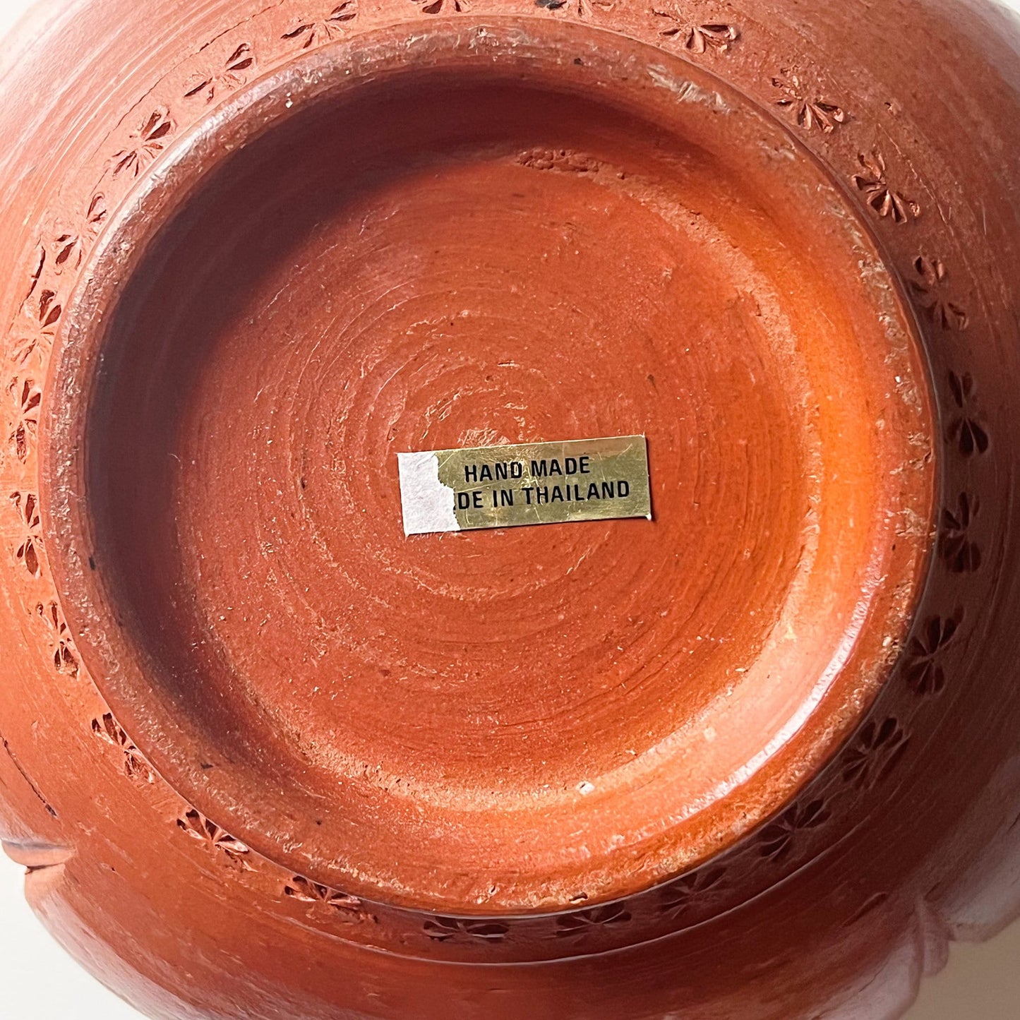 Terracotta Lidded Pot with Etched Design