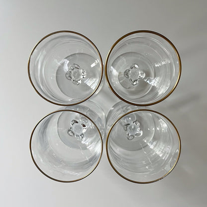 Pendant Cut Gold Trim Water Crystal Wine Glasses by Lenox