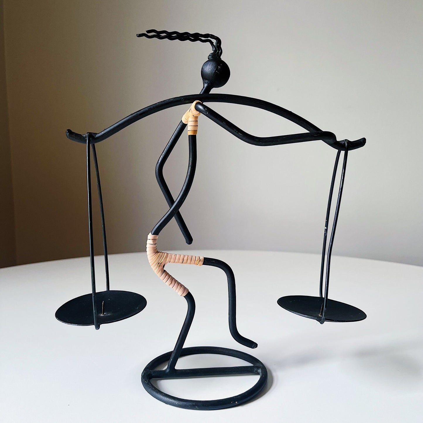 Wrought Iron Double Candle Holder by Laurids Lonborg