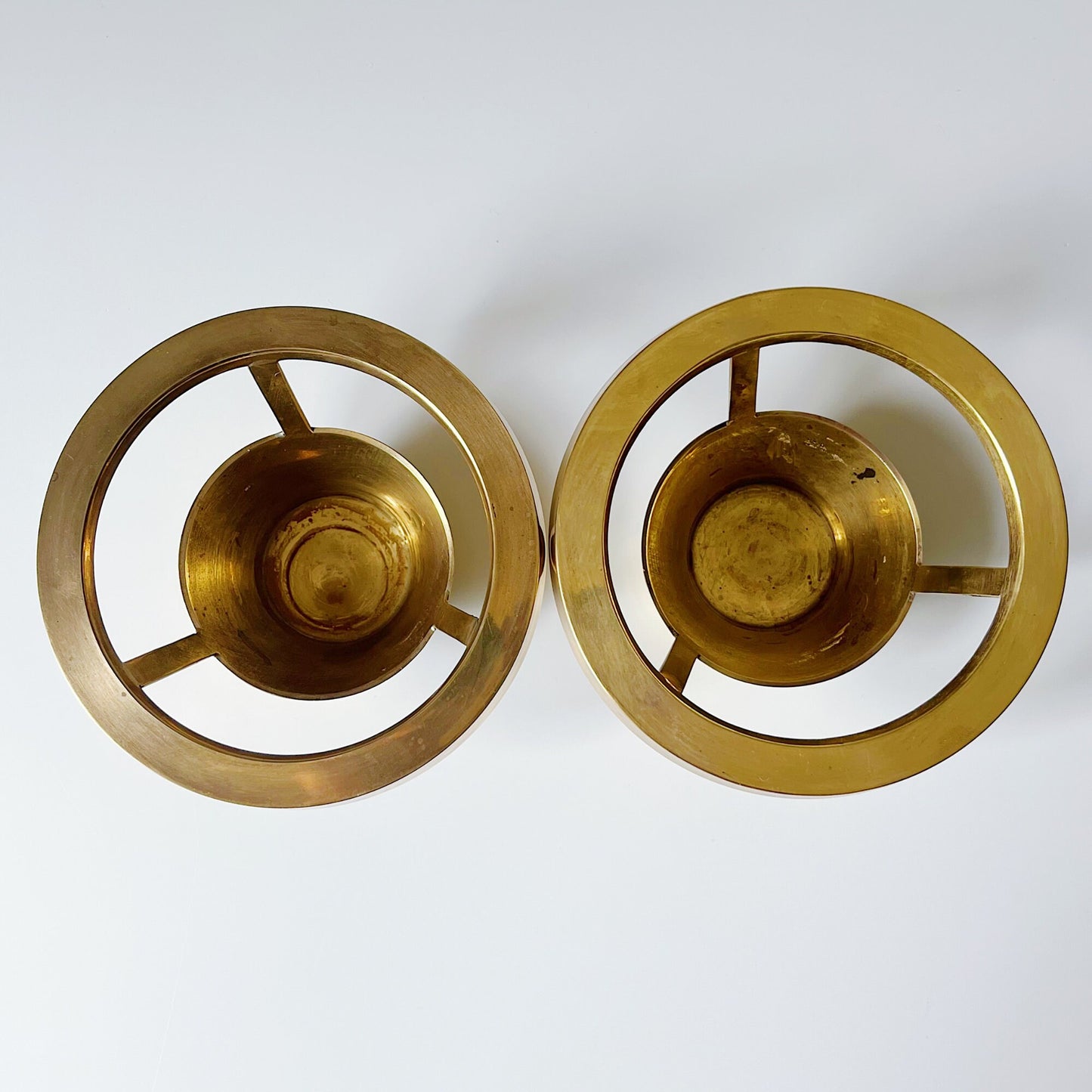 Solid Indian Brass Circular Candle Holders